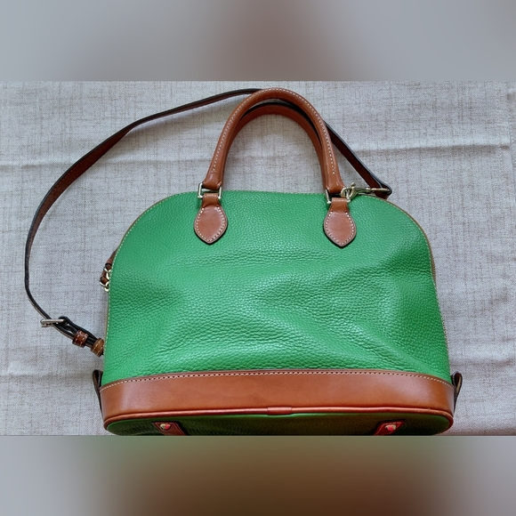 Dooney & Bourke Green and Brown Satchel - Picture 2 of 11